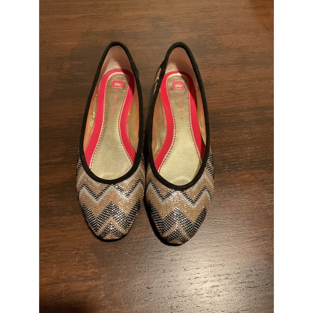 Elaine Turner Women's Chevron‎ Sequin Ballet Flats Size 8.5